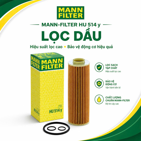 Lọc Dầu Động Cơ MANN-FILTER HU 514 y Chính Hãng Đức – Cho Xe Mercedes-Benz C-Class (W204), E-Class (W212), SLK (R172)
