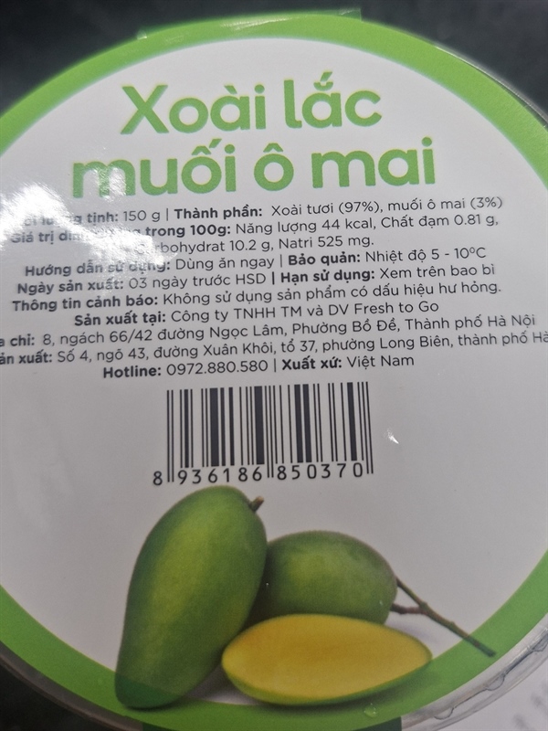 F2G-XOÀI lắc muối ô mai 150g