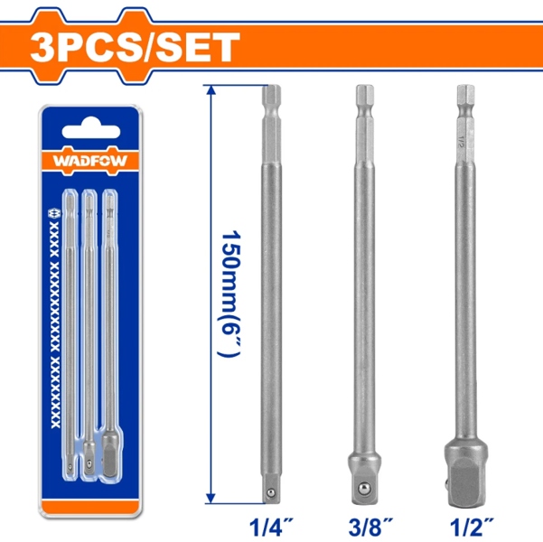 Bộ 3 đầu chuyển đổi đầu tuýp đuôi lục giác WSV4K03