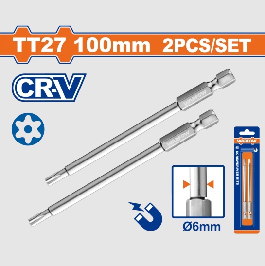 Bộ 2 Mũi vặn vít 1/4"- TT27 đầu T27 WSV9KT27