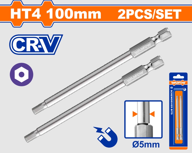 Bộ 2 Mũi vặn vít 1/4"- HT4 đầu lục giác 4 WSV9KHT4
