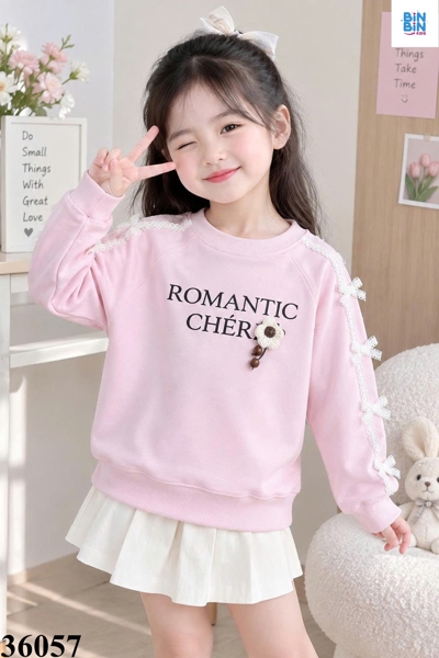 36057 Áo SWT hồng hoa Romantic