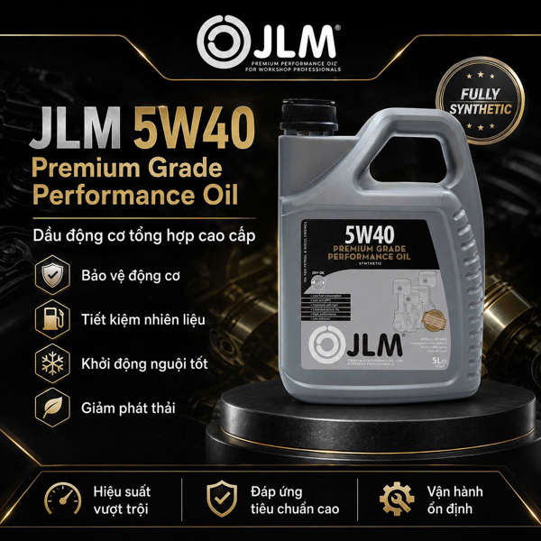 Dầu Nhớt Động Cơ JLM 5W40 Premium Grade Performance Oil 5L – Tổng Hợp Toàn Phần, Hiệu Suất Cao