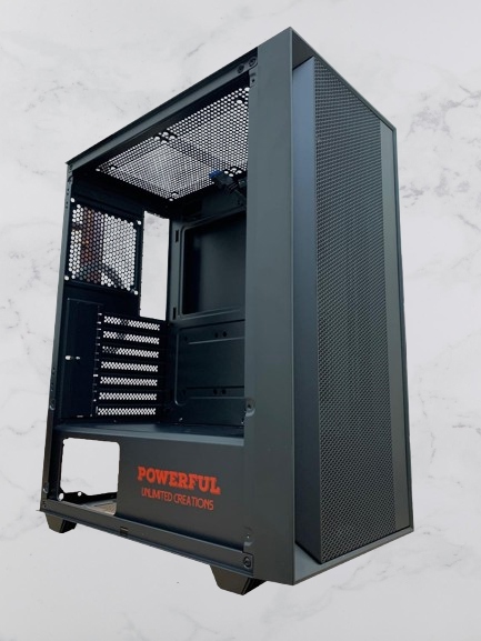 Vỏ case máy tính Powerful Gaming X488 Black, 3Fan, ATX, 1 Mặt kính cường lực, L370*W200*H435MM