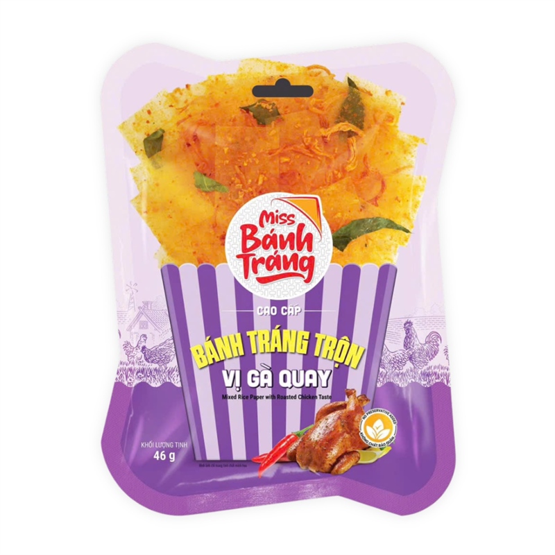 Bánh tráng trộn vị gà quay Miss Bánh Tráng 40g
