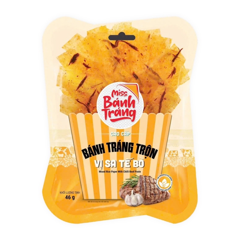 Bánh tráng trộn vị sa tế bò Miss Bánh Tráng 40g