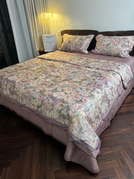 Bộ ga "Nhất Lộ Phồn Hoa Tím" | Tencel Cotton sợi đôi - LX38