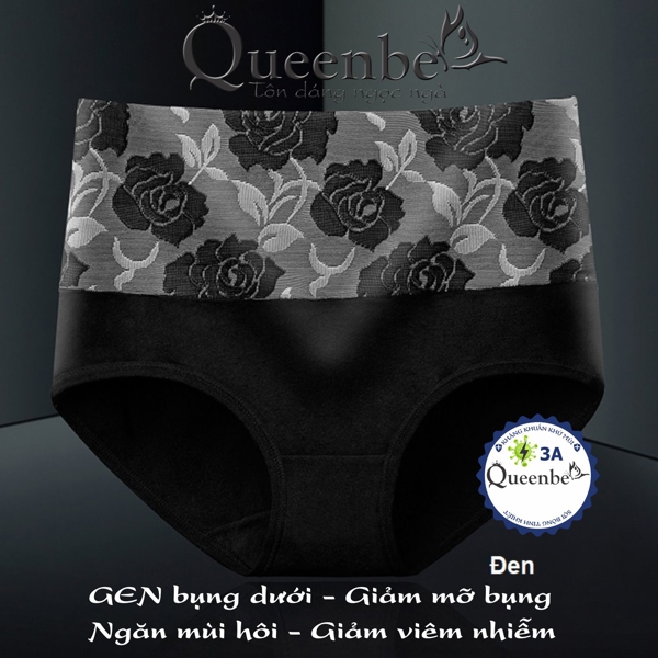 Quần lót nữ lưng cao GEN bụng dưới GLDL049 Queenbe cotton mềm dệt hoa hồng 3d