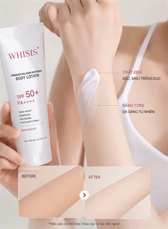 [ Hàng Công Ty ] Dưỡng Thể Whisis Ban Ngày 200ml