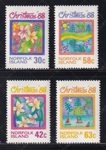 Bộ 4 Tem Bưu Chính Đảo Norfolk - Giáng Sinh | Norfolk Island - Christmas 1988 (4) | Mint