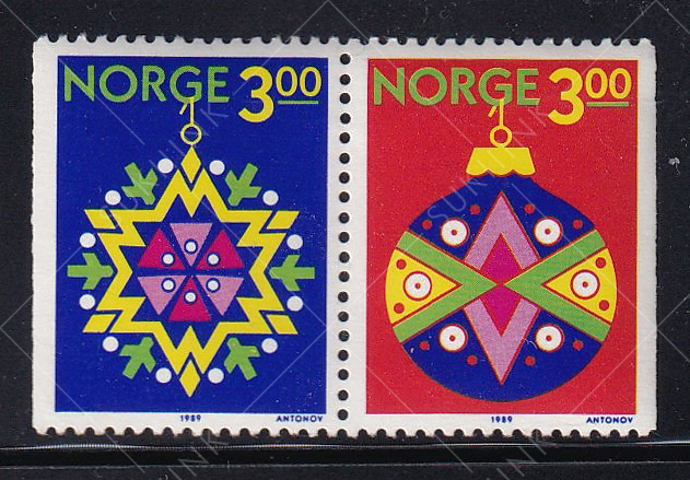 Bộ 2 Tem Na Uy - Giáng Sinh | Norway - Christmas 1989 (2) | Mint