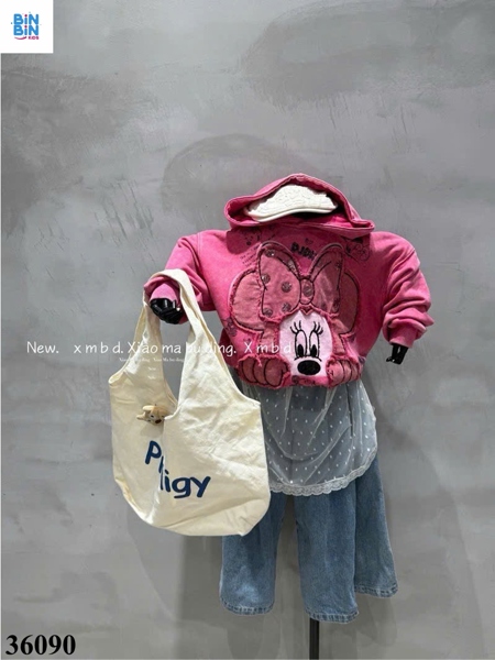 36090 Áo hoodie Mickey HỒNG