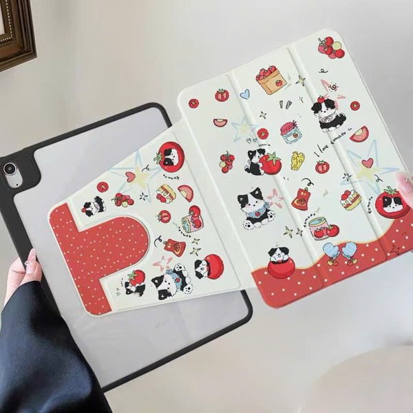 Case Ipad Cún Tomato Viền Đỏ - Gen 10/11