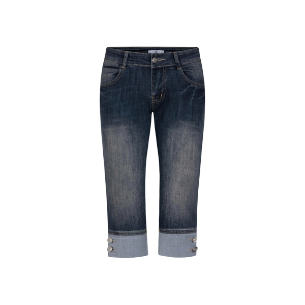 Quần Lửng TWENTI Chất Liệu Jean Form Capri Kiểu Dáng Lật Lai - LẬT LAI-Xanh đậm - 0