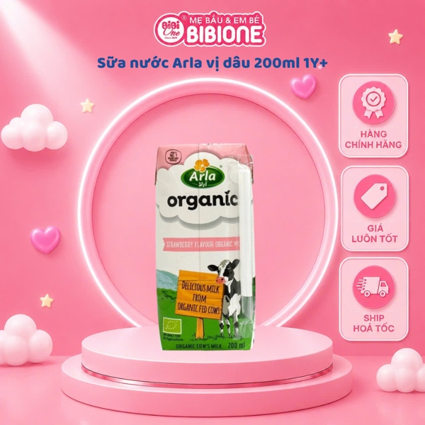 Sữa nước Arla vị dâu 200ml 1Y+