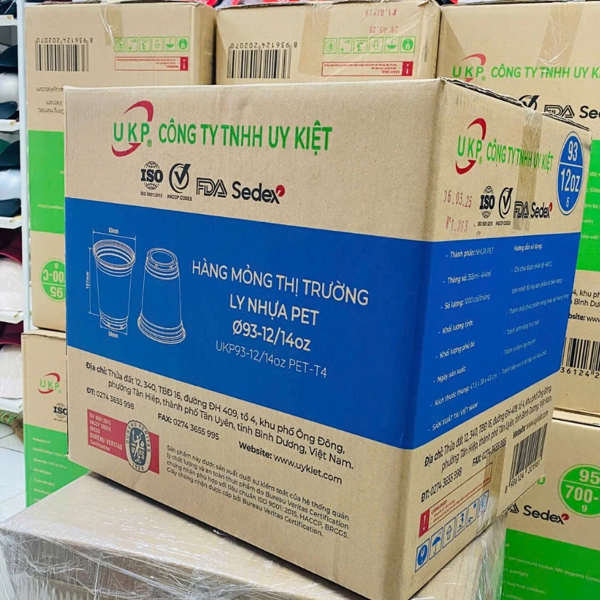 SỈ 1000 LY NHỰA PET 93 - 12/14oz (T)