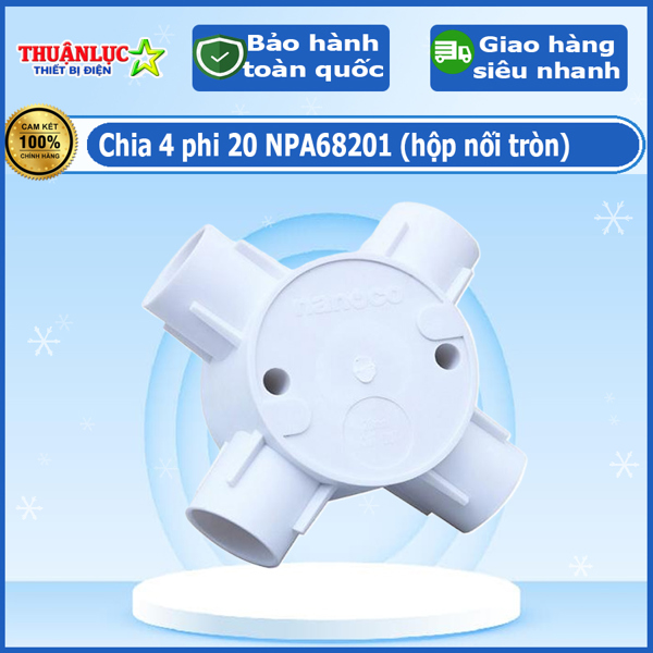 Chia 4 phi 20 NPA68201 (hộp nối tròn)
