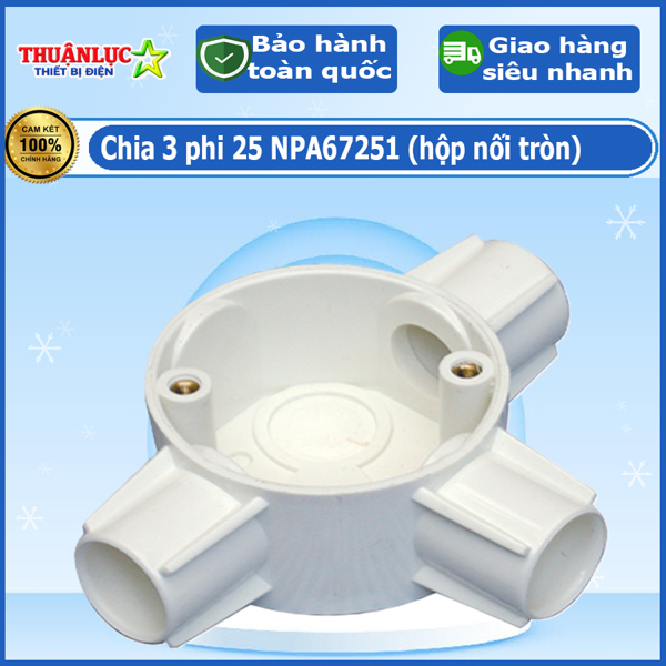 Chia 3 phi 25 NPA67251 (hộp nối tròn)