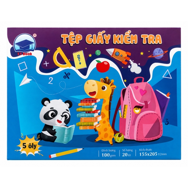 Tệp giấy kiểm tra 5 ô ly T.T Book T26-3 20 tờ
