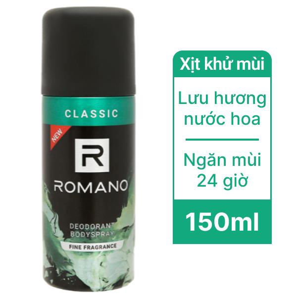 Xịt Khử Mùi Toàn Thân Romano 150ml