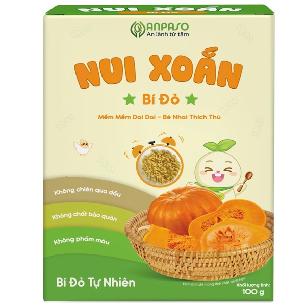 Nui xoắn Anpaso bí đỏ 100g 6M+ (N)