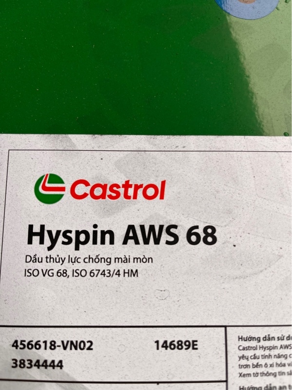 Nhớt Castrol Hyspin AWS 68 (209L/Phuy) ( Lít)