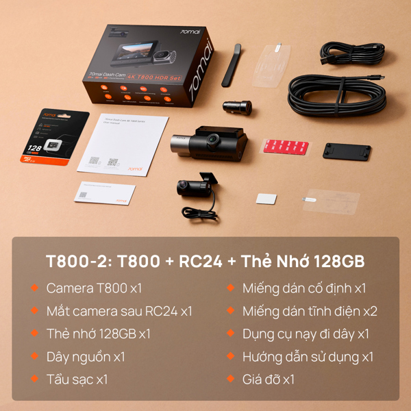 70Mai T800 / Camera hành trình 3 mắt hãng 70Mai