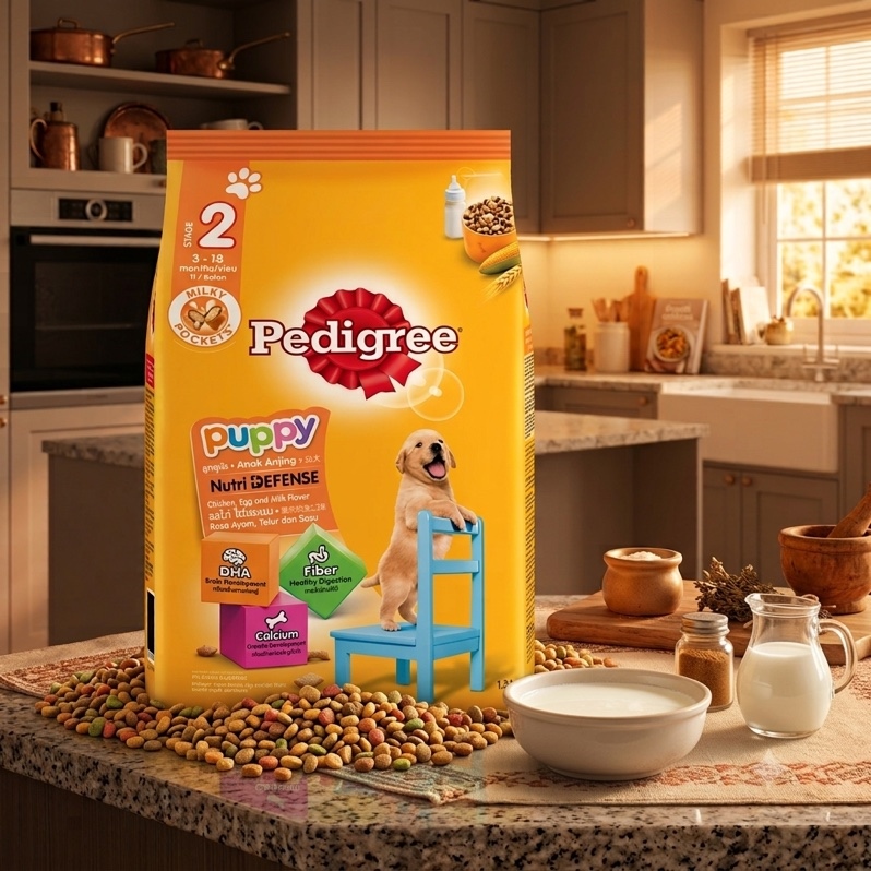 Hạt Pedigree Puppy chó con vị Gà trứng & Sữa 1.3kg
