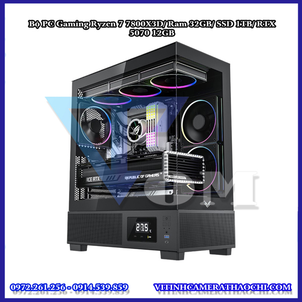 Bộ PC Gaming Ryzen 7 7800X3D/ Ram 32GB/ SSD 1TB/ RTX 5070 12GB