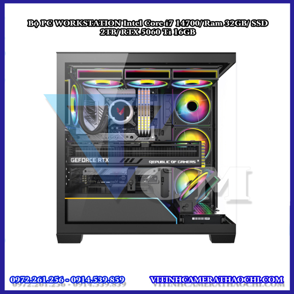 Bộ PC WORKSTATION Intel Core i7 14700/ Ram 32GB/ SSD 2TB/ RTX 5060 Ti 16GB