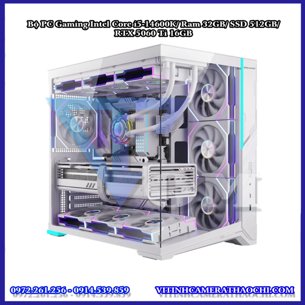 Bộ PC Gaming Intel Core i5-14600K/ Ram 32GB/ SSD 512GB/ RTX 5060 Ti 16GB