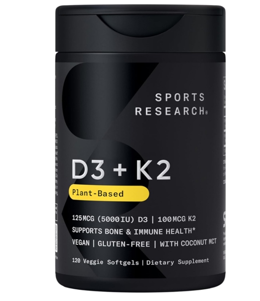 SPORTS RESEARCH PLANT- BASED D3+K2 120V