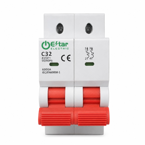 Cầu dao tự động MCB E-Star 2P C32 32A 6kA 415V
