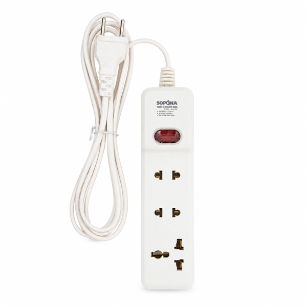 Ổ cắm lõi sứ Sopoka 2200W 3 cửa 3M2-3 dây 2m5