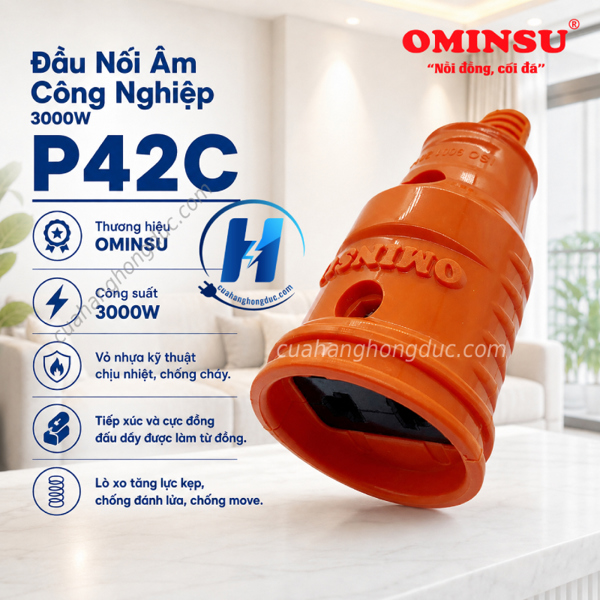 Đầu nối âm công nghiệp 3000W P42C màu cam