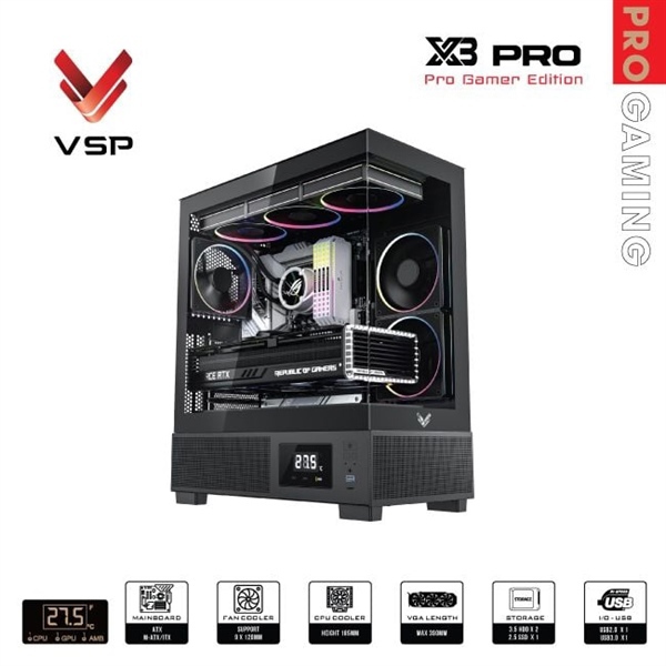 Máy tính Gaming - Đồ họa Core i3-14100F | B760 | Ram 8GB RGB | SSD 128GB NVMe | ARC A380 6GB | 400W | Vỏ gaming (Tặng tản nhiệt khí RGB + Chuột Gaming Raiku G701)