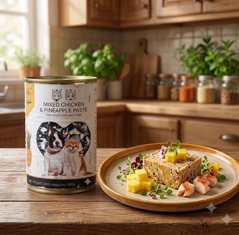 (Chó & Mèo) Pate lon King's Pet vị Gà + Thơm 380g