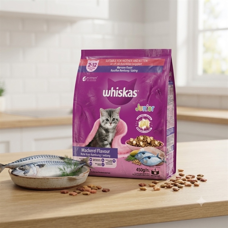 Hạt Whiskas Kitten Mèo con vị cá thu 450g
