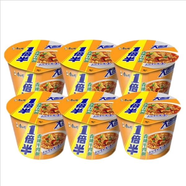 康师傅香辣牛肉面 桶 Mì bò cay Hương vị thơm 133g 1