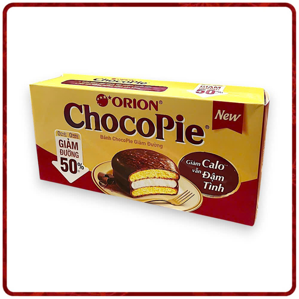 BÁNH CHOCOPIE ORION GIẢM 50% ĐƯỜNG HỘP GIẤY 180G