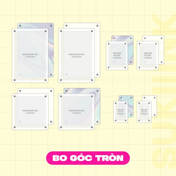 [Bo Góc Tròn] Khung Ảnh Nam Châm Mica/Acrylic - Trang Trí, Quà Tặng, Quà Lưu Niệm, Cá Nhân Hoá / Nhiều Màu - Nhiều Kích Thước / Dày 6mm