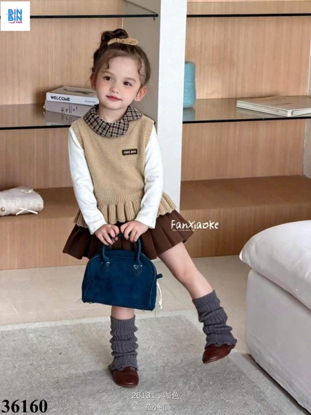 36160 Set váy 2CT cổ bèo Miumiu