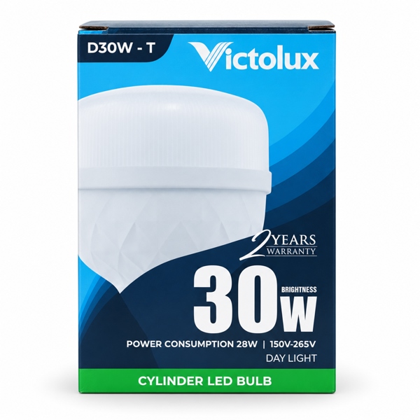 Bóng đèn LED hình trụ Victolux D30W-T 30W ánh sáng trắng