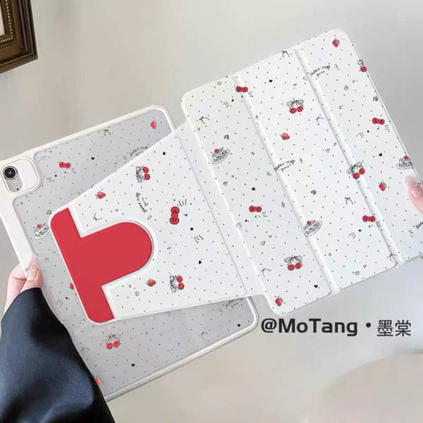 Case Ipad Trắng Chấm Bi Kitty Cherry - AIR 6/ Pro 11 inch