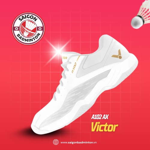 Giày Cầu Lông Victor A102 AX Chính Hãng - Trắng Vàng