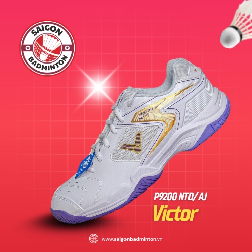 Giày Cầu Lông Victor P9200 NTD/ AJ Trắng Tím Chính Hãng