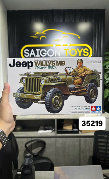 [SGTVN] TAMIYA Đồ chơi trẻ em: Mô hình lắp ráp xe ô tô quân sự Jeep Willys MB. 1/4-Ton Truck - 35219-000