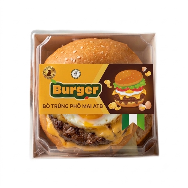 Hambuger Bò Trứng Phô Mai ATB