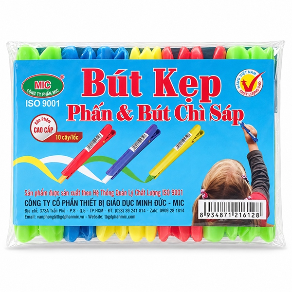 Bút kẹp phấn và bút chì sáp MIC – 10 cây/lốc