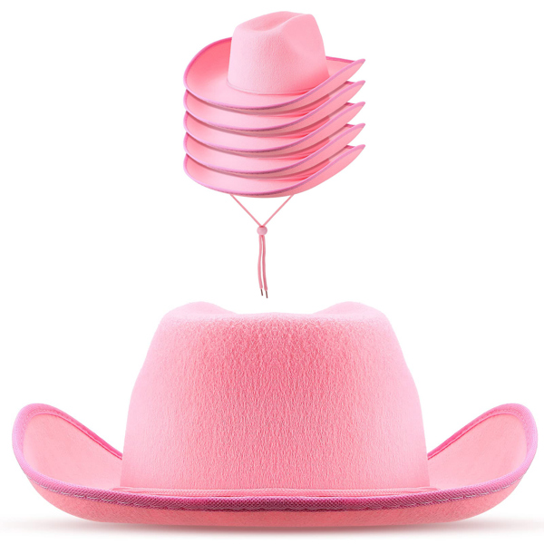 Mũ Cowboy vải dạ Hồng
